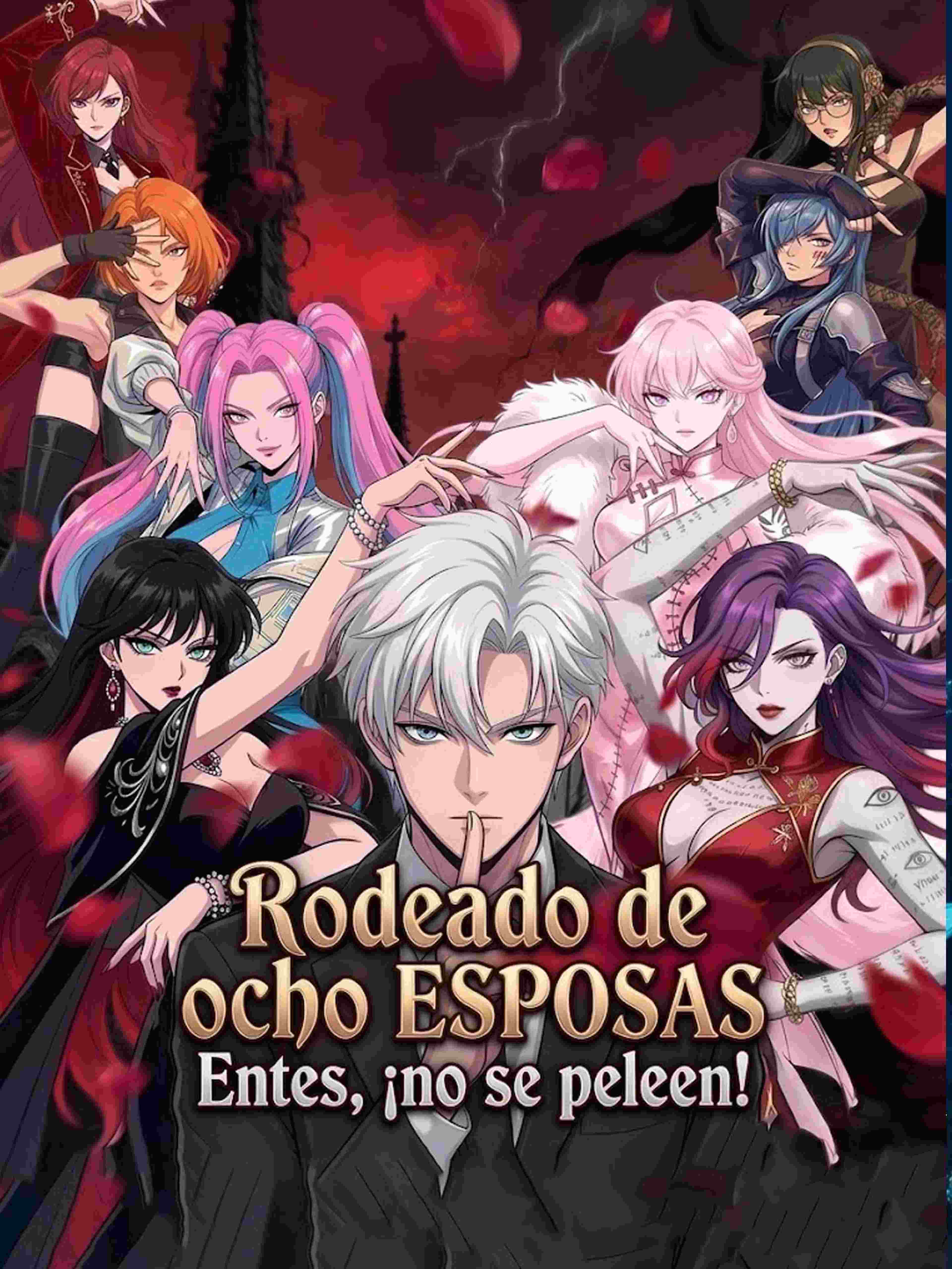 Rodeado de ocho esposas Entes, ¡no se peleen!