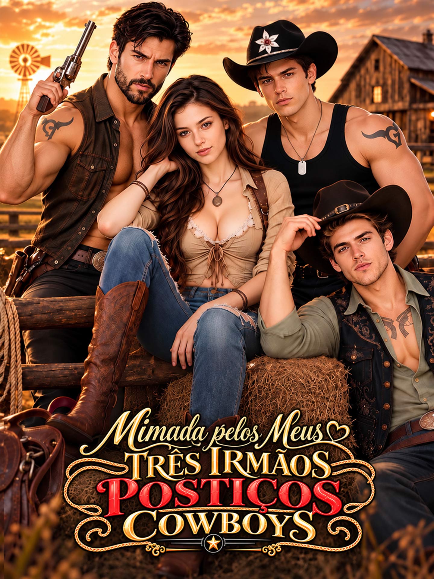 Mimada pelos Meus Três Irmãos Postiços Cowboys