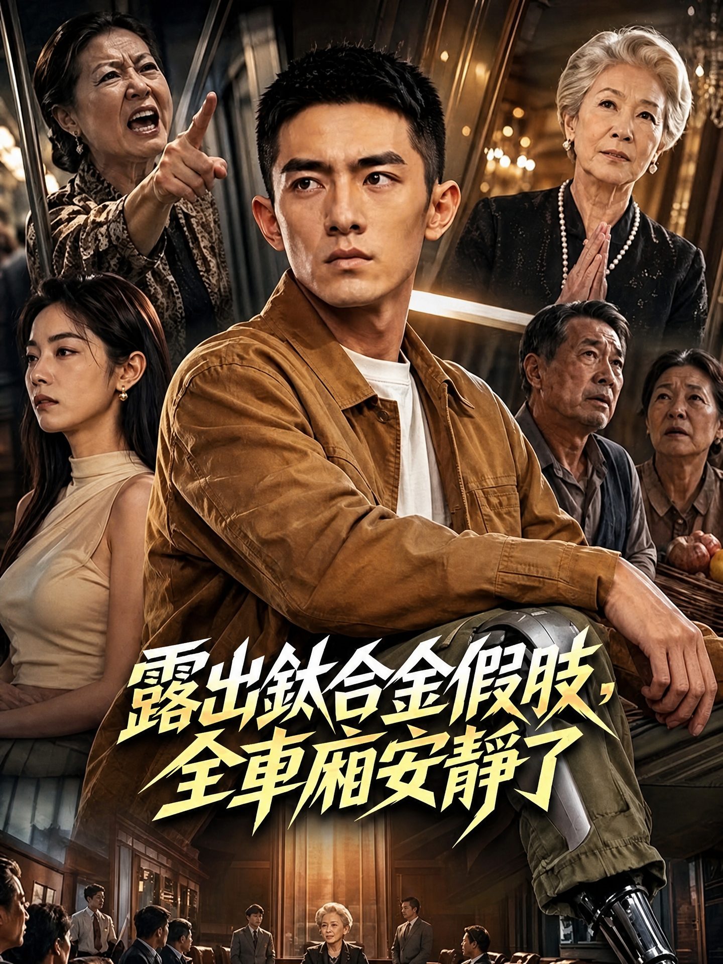 露出鈦合金假肢，全車廂安靜了